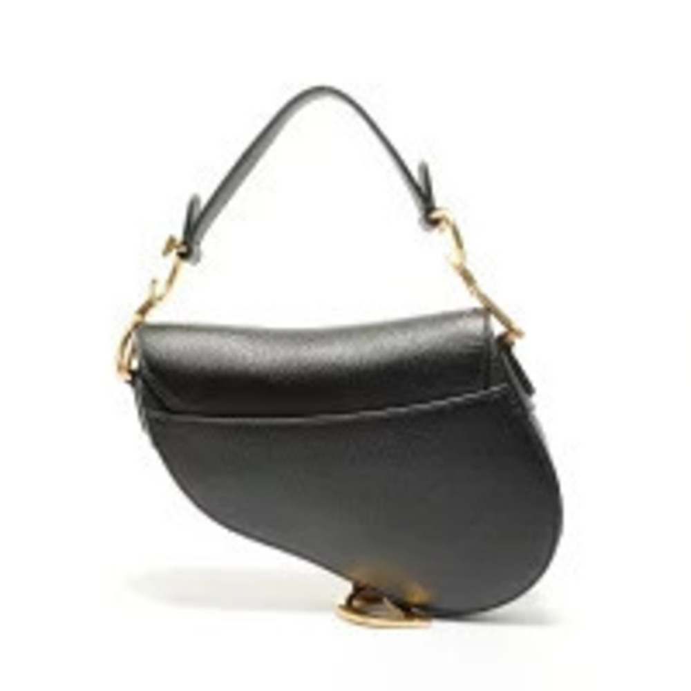 Christian Dior Saddle Bag Studded Shoulder Black